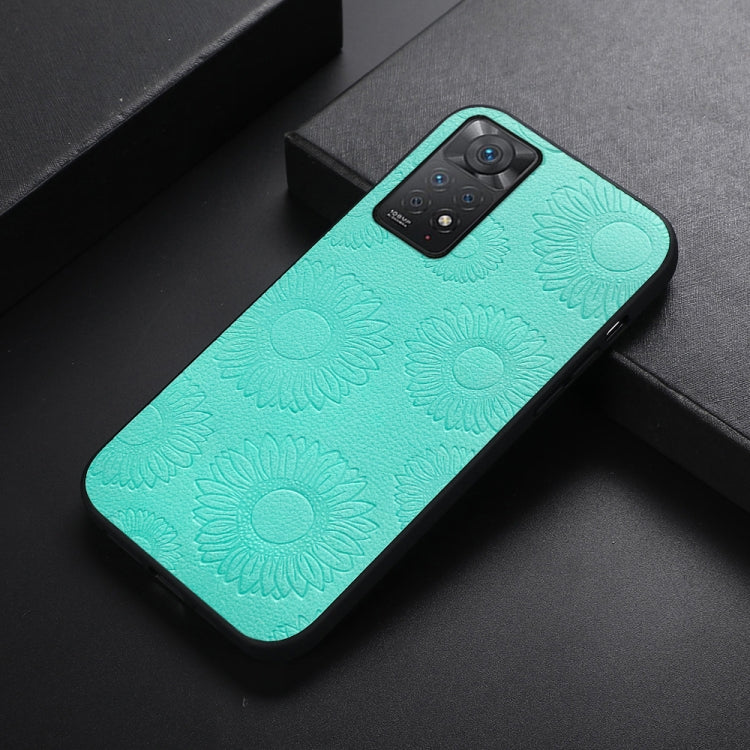 For Xiaomi Redmi Note 11 Pro Sunflower Pattern PU Shockproof Phone Case