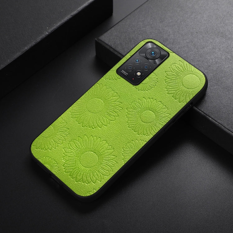 For Xiaomi Redmi Note 11 Pro Sunflower Pattern PU Shockproof Phone Case
