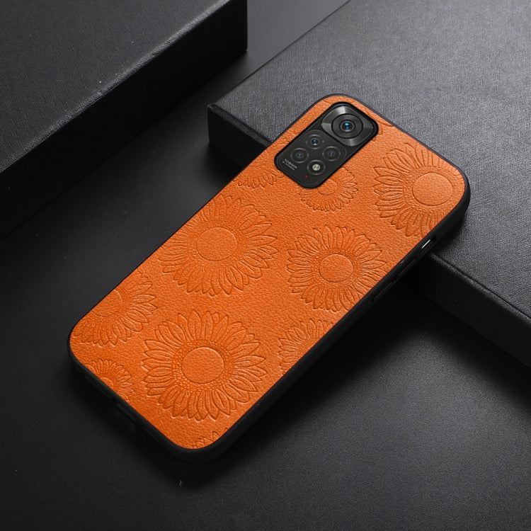 For Xiaomi Redmi Note 11 / Note 11S 4G Sunflower Pattern PU Shockproof Phone Case