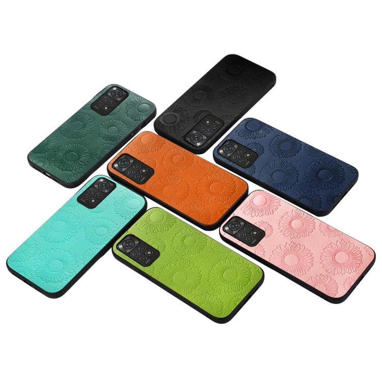 For Xiaomi Redmi Note 11 / Note 11S 4G Sunflower Pattern PU Shockproof Phone Case
