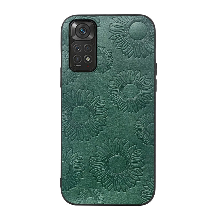 For Xiaomi Redmi Note 11 / Note 11S 4G Sunflower Pattern PU Shockproof Phone Case