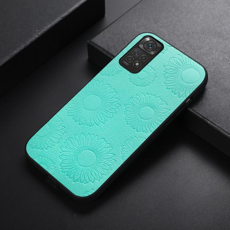 For Xiaomi Redmi Note 11 / Note 11S 4G Sunflower Pattern PU Shockproof Phone Case