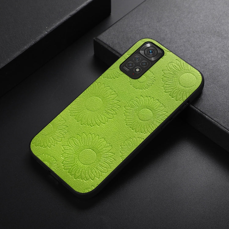 For Xiaomi Redmi Note 11 / Note 11S 4G Sunflower Pattern PU Shockproof Phone Case