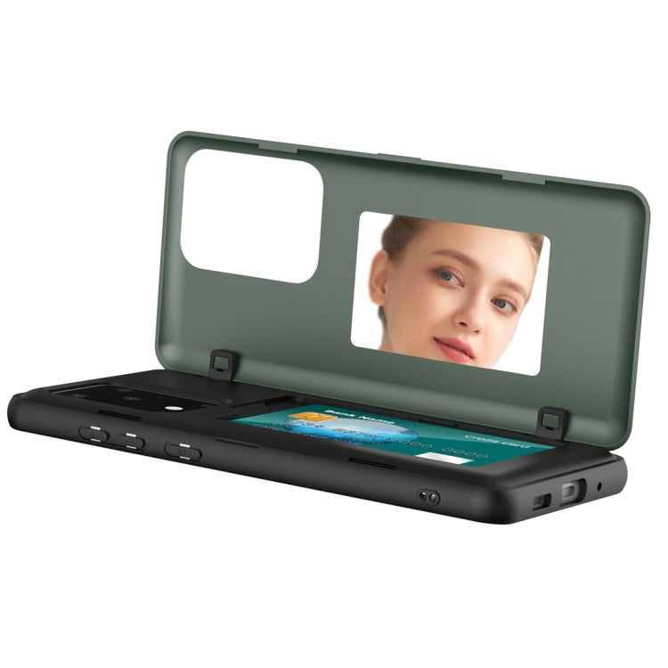 For Galaxy S20 Mocha 2 in 1 Metal Magnetic Shockproof PC + TPU Case with Card Slots & Holder & Mirror