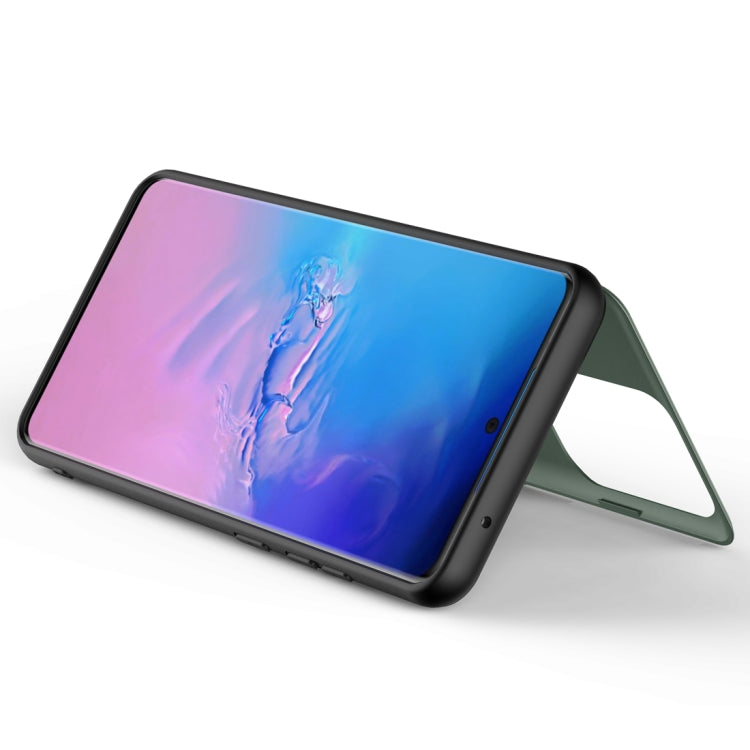 For Galaxy S20 Ultra Mocha 2 in 1 Metal Magnetic Shockproof PC + TPU Case with Card Slots & Holder & Mirror