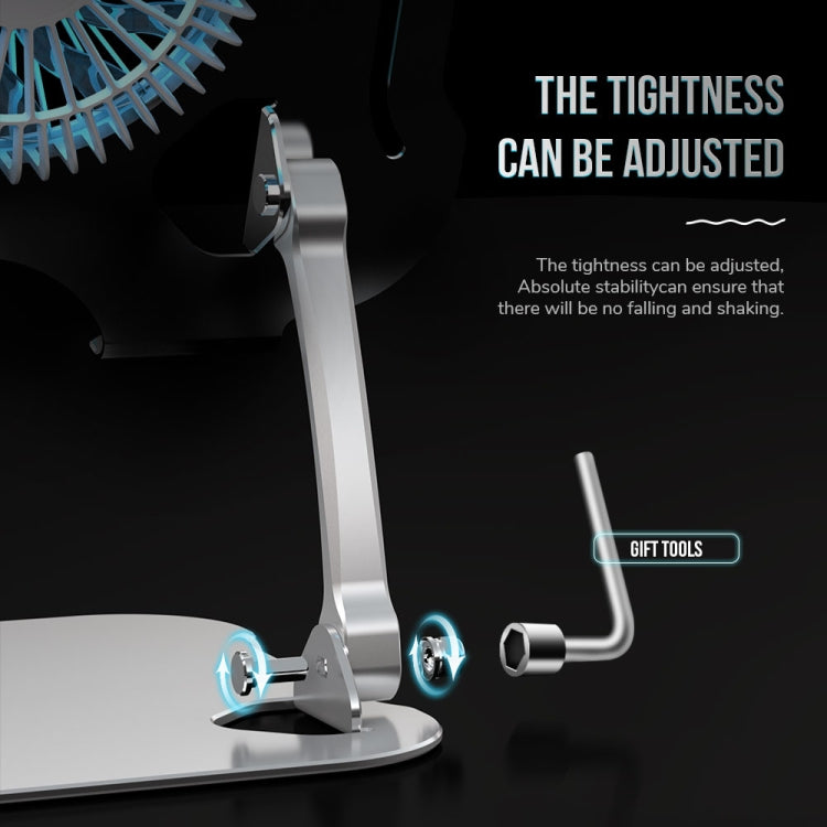 R-JUST BJ01-5 Laptop Foldable Lift Bracket with Fan(Silver)