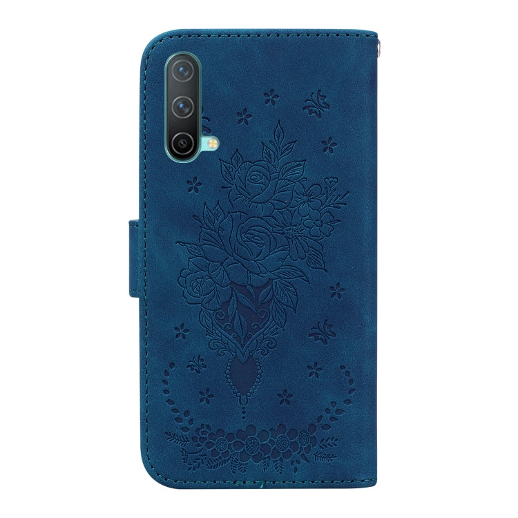 For OnePlus Nord CE 5G Butterfly Rose Embossed Leather Phone Case