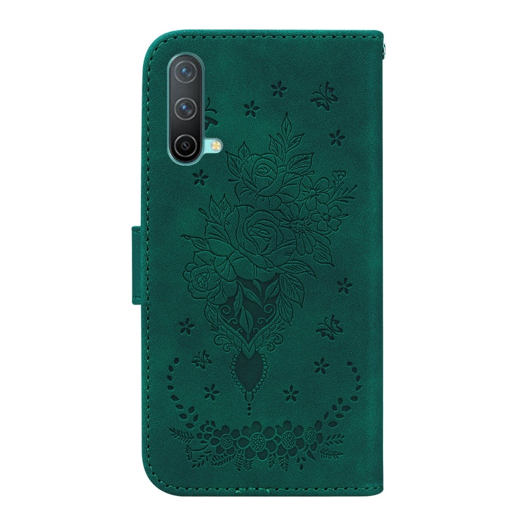 For OnePlus Nord CE 5G Butterfly Rose Embossed Leather Phone Case
