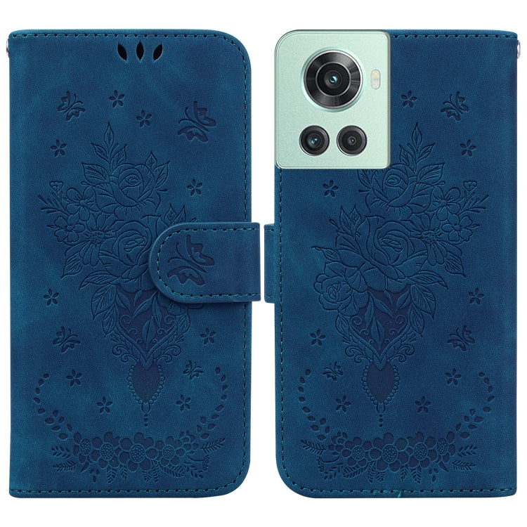 For OnePlus 10R / Ace Butterfly Rose Embossed Leather Phone Case