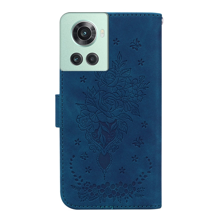 For OnePlus 10R / Ace Butterfly Rose Embossed Leather Phone Case
