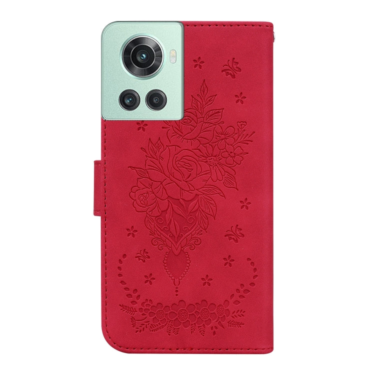For OnePlus 10R / Ace Butterfly Rose Embossed Leather Phone Case