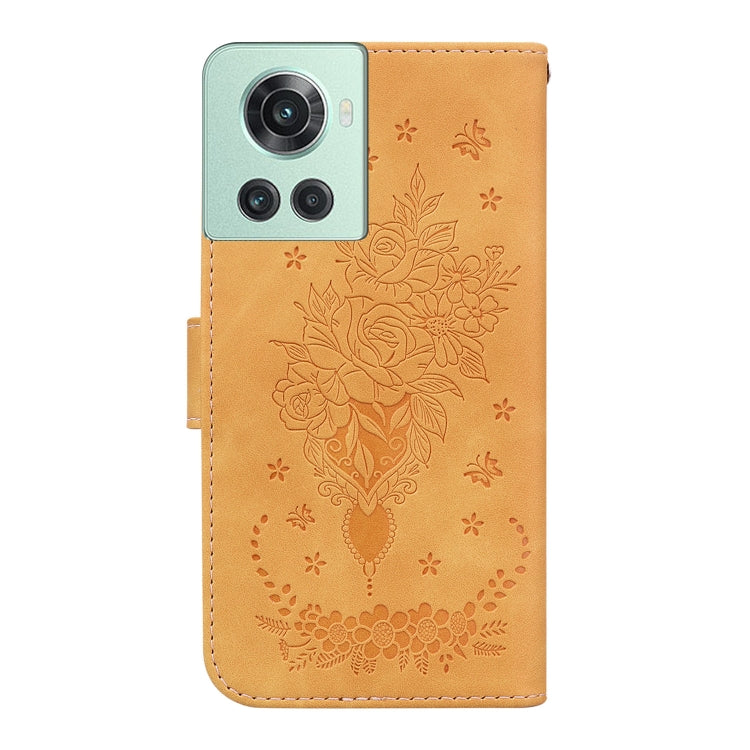 For OnePlus 10R / Ace Butterfly Rose Embossed Leather Phone Case