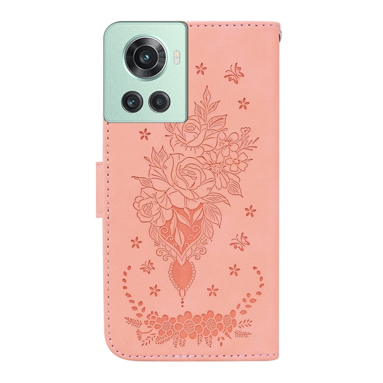 For OnePlus 10R / Ace Butterfly Rose Embossed Leather Phone Case