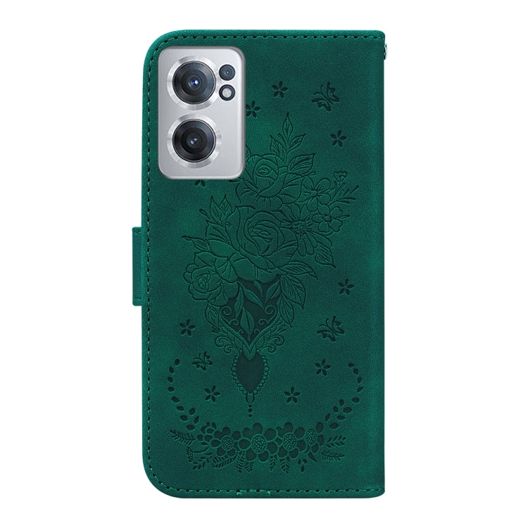 For OnePlus Nord CE 2 5G Butterfly Rose Embossed Leather Phone Case
