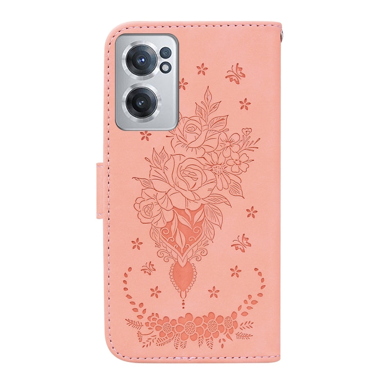 For OnePlus Nord CE 2 5G Butterfly Rose Embossed Leather Phone Case