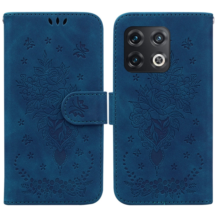For OnePlus 10 Pro 5G Butterfly Rose Embossed Leather Phone Case