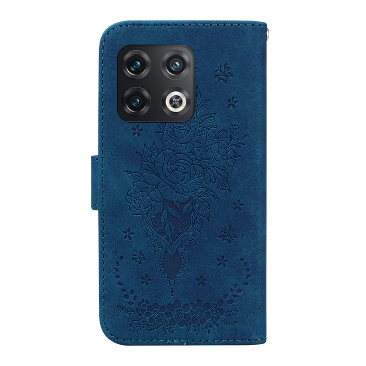 For OnePlus 10 Pro 5G Butterfly Rose Embossed Leather Phone Case