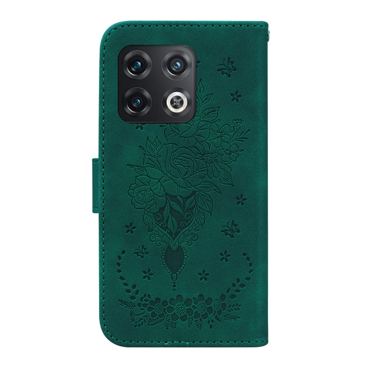 For OnePlus 10 Pro 5G Butterfly Rose Embossed Leather Phone Case