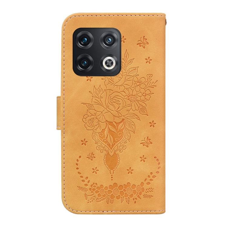 For OnePlus 10 Pro 5G Butterfly Rose Embossed Leather Phone Case