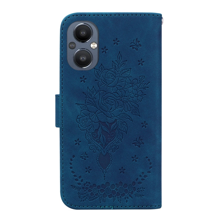 For OnePlus Nord N20 5G Butterfly Rose Embossed Leather Phone Case