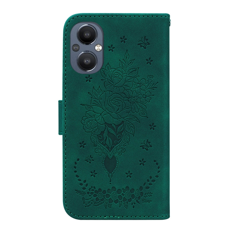 For OnePlus Nord N20 5G Butterfly Rose Embossed Leather Phone Case