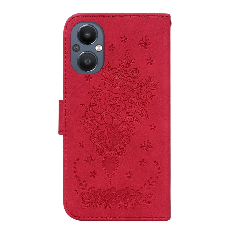For OnePlus Nord N20 5G Butterfly Rose Embossed Leather Phone Case