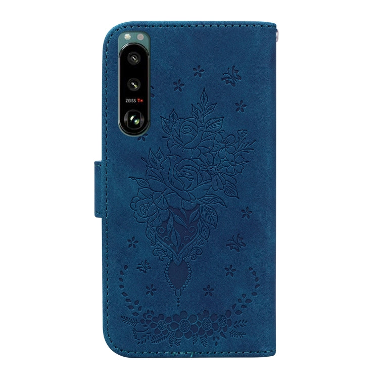 For Sony Xperia 5 III Butterfly Rose Embossed Leather Phone Case
