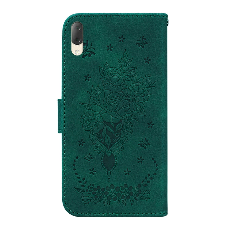 For Sony Xperia L3 Butterfly Rose Embossed Leather Phone Case