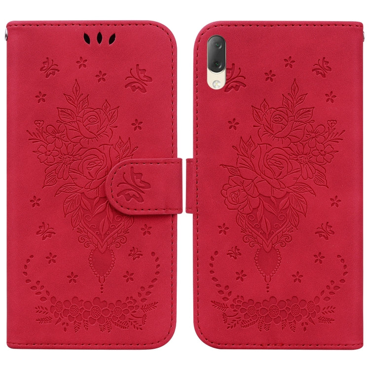 For Sony Xperia L3 Butterfly Rose Embossed Leather Phone Case
