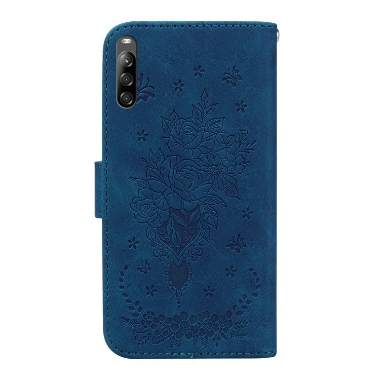 For Sony Xperia L4 Butterfly Rose Embossed Leather Phone Case
