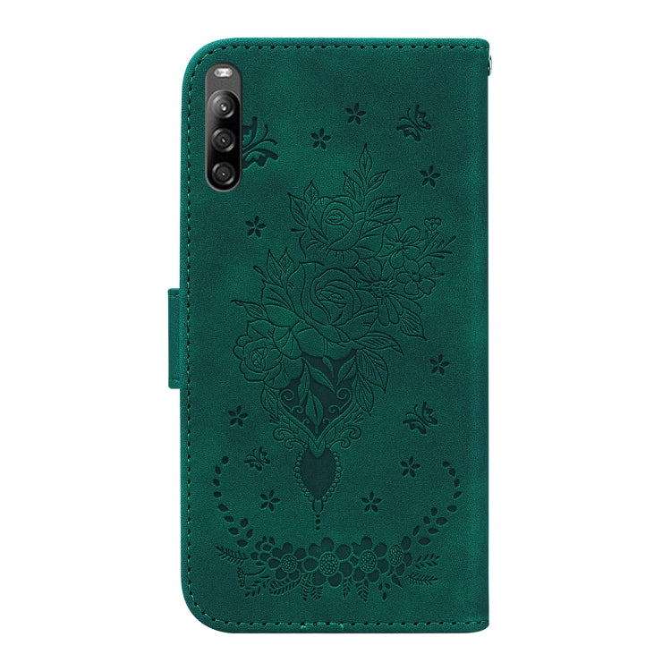 For Sony Xperia L4 Butterfly Rose Embossed Leather Phone Case