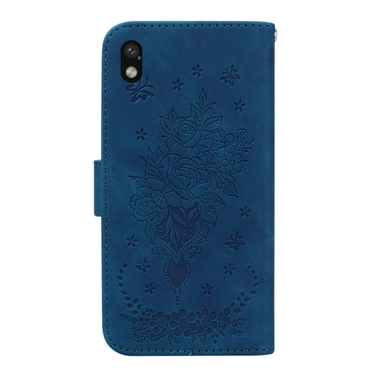 For Sony Xperia Ace III Butterfly Rose Embossed Leather Phone Case