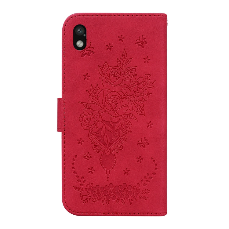 For Sony Xperia Ace III Butterfly Rose Embossed Leather Phone Case