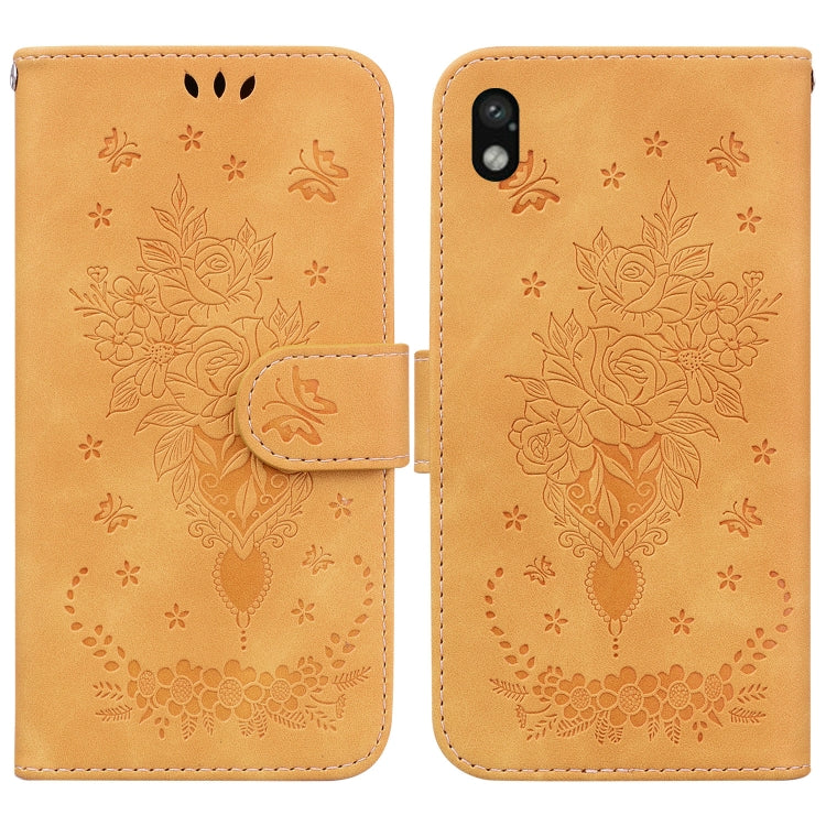 For Sony Xperia Ace III Butterfly Rose Embossed Leather Phone Case