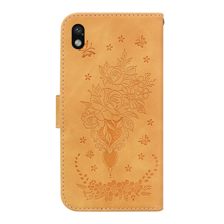 For Sony Xperia Ace III Butterfly Rose Embossed Leather Phone Case