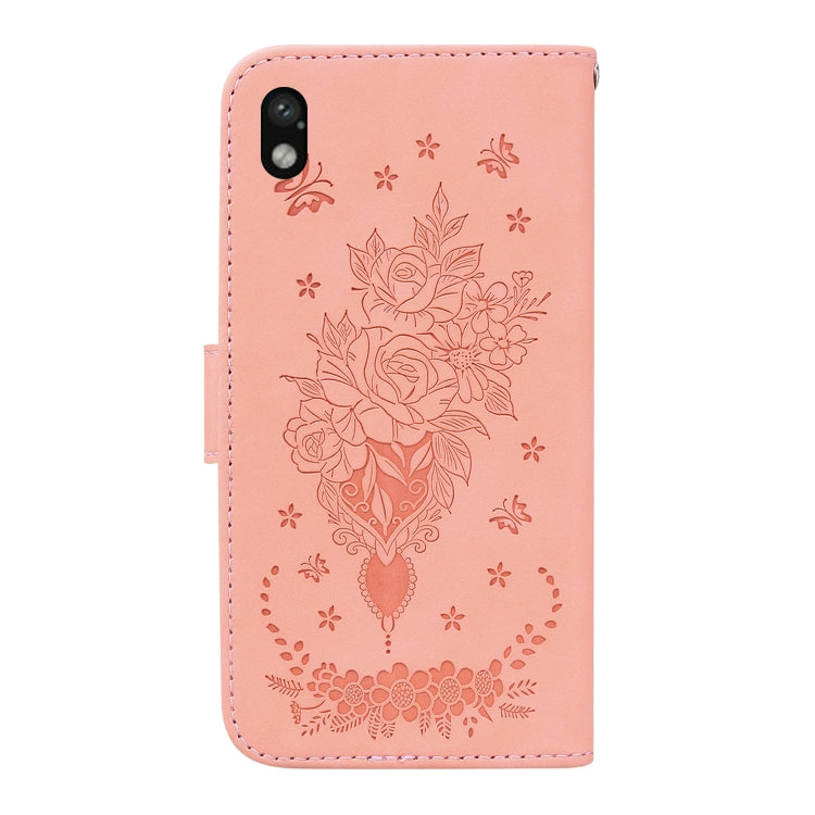 For Sony Xperia Ace III Butterfly Rose Embossed Leather Phone Case