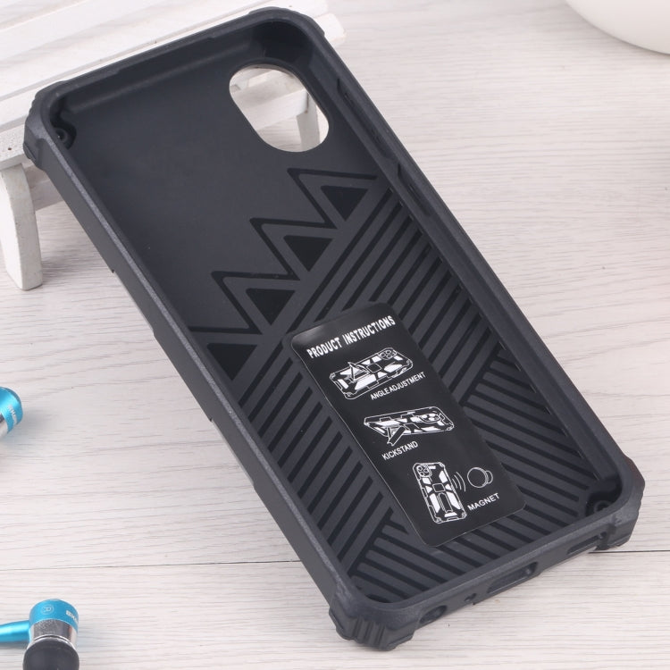 For Samsung Galaxy A03 Core Camouflage Armor Kickstand TPU + PC Magnetic Phone Case (Grey)