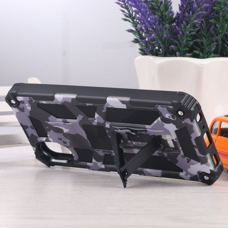 For Samsung Galaxy A03 Core Camouflage Armor Kickstand TPU + PC Magnetic Phone Case (Grey)