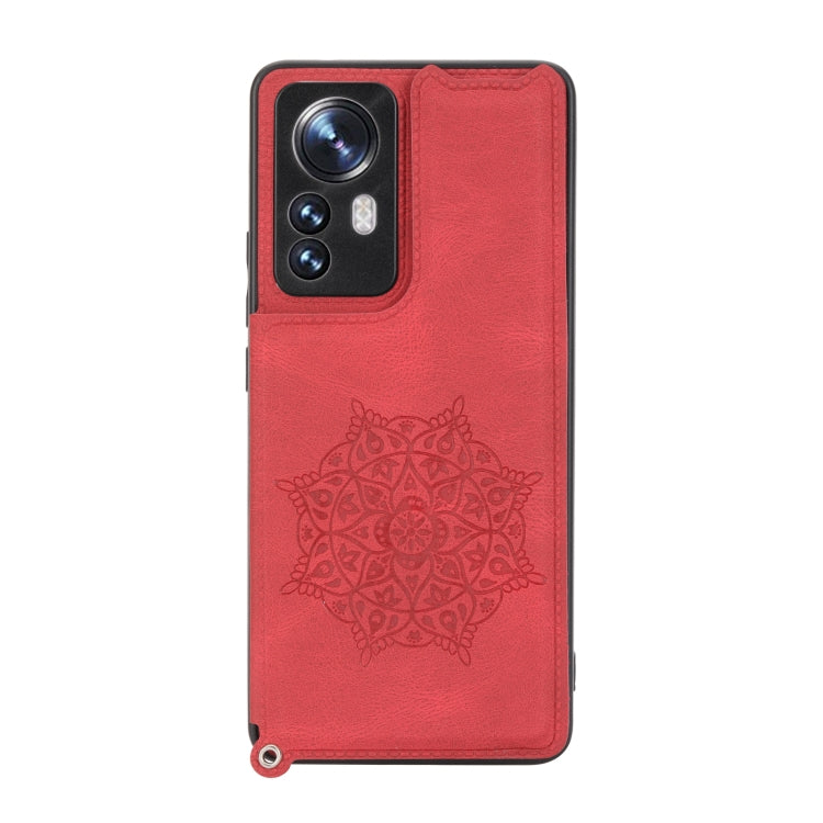 For Xiaomi 12 Mandala Embossed Card Slots Magnetic Phone Case