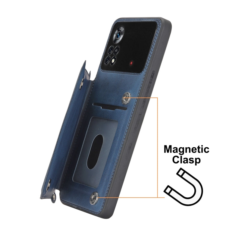 For Xiaomi Poco X4 Pro 5G Mandala Embossed Card Slots Magnetic Phone Case