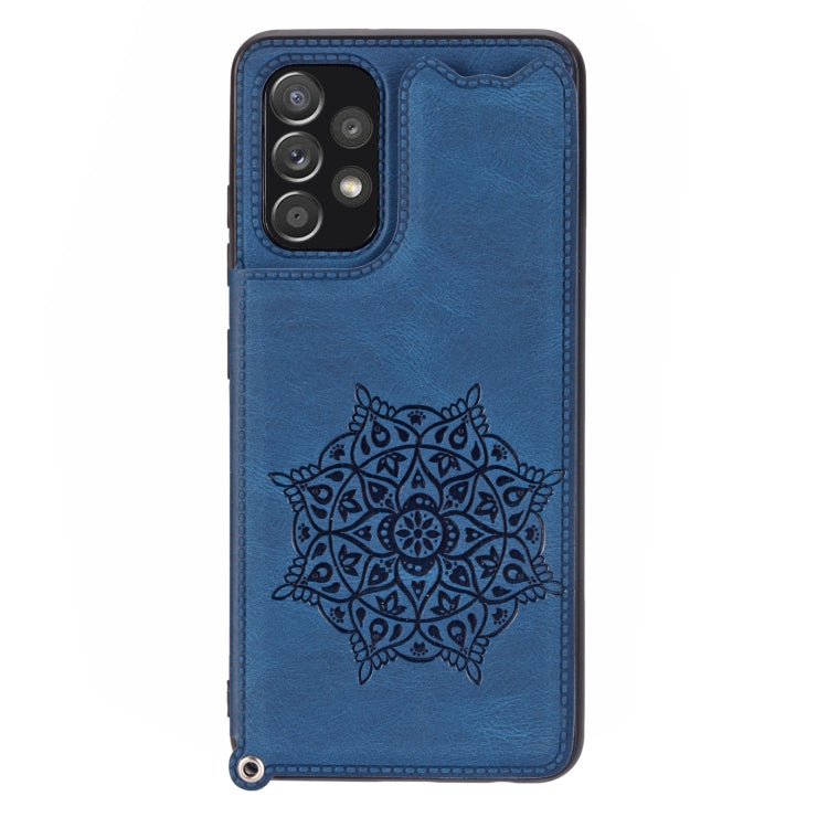 For Samsung Galaxy A23 4G Mandala Embossed Card Slots Magnetic Phone Case
