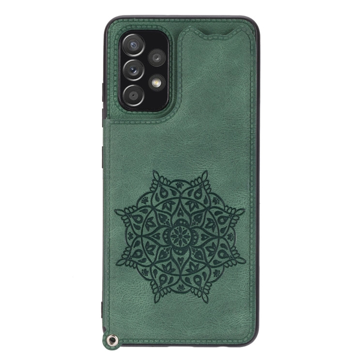 For Samsung Galaxy A23 4G Mandala Embossed Card Slots Magnetic Phone Case