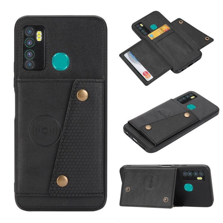 For Infinix Hot 9 / Note 7 Lite Double Buckle Card Slots Magnetic Phone Case