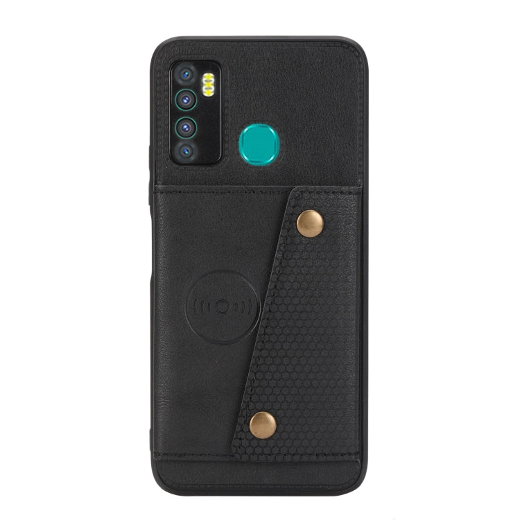 For Infinix Hot 9 / Note 7 Lite Double Buckle Card Slots Magnetic Phone Case