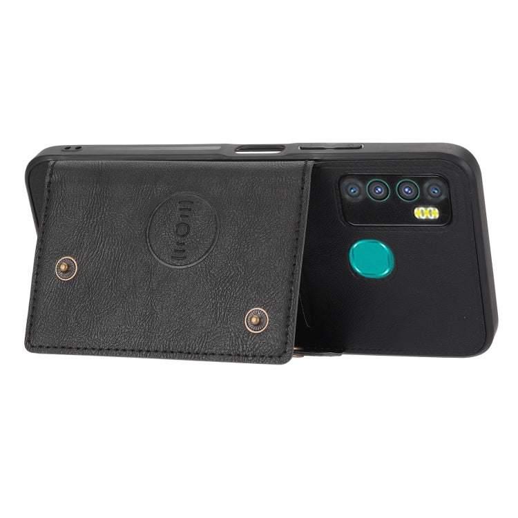 For Infinix Hot 9 / Note 7 Lite Double Buckle Card Slots Magnetic Phone Case