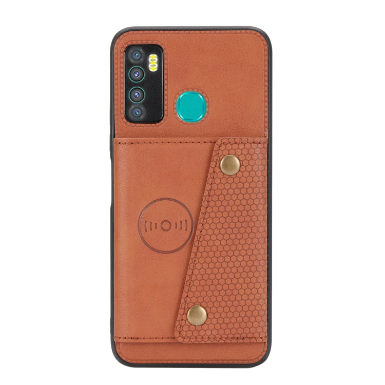 For Infinix Hot 9 / Note 7 Lite Double Buckle Card Slots Magnetic Phone Case