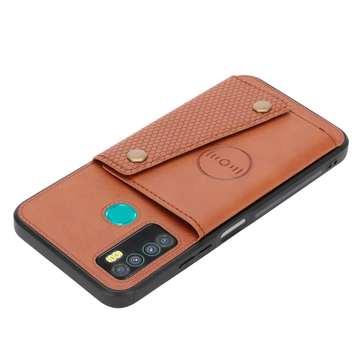 For Infinix Hot 9 / Note 7 Lite Double Buckle Card Slots Magnetic Phone Case