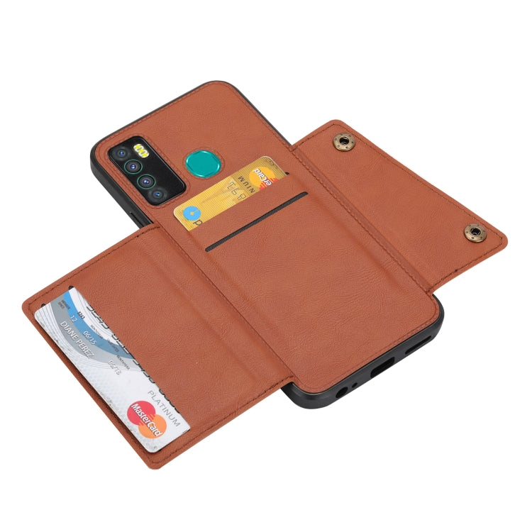 For Infinix Hot 9 / Note 7 Lite Double Buckle Card Slots Magnetic Phone Case