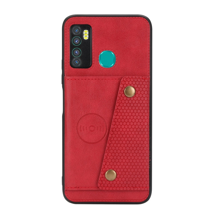 For Infinix Hot 9 / Note 7 Lite Double Buckle Card Slots Magnetic Phone Case