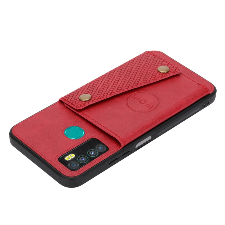 For Infinix Hot 9 / Note 7 Lite Double Buckle Card Slots Magnetic Phone Case